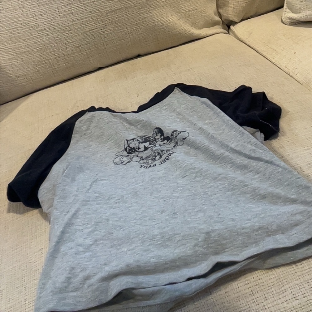 SHEIN Gray and Black Short Sleeve Tee